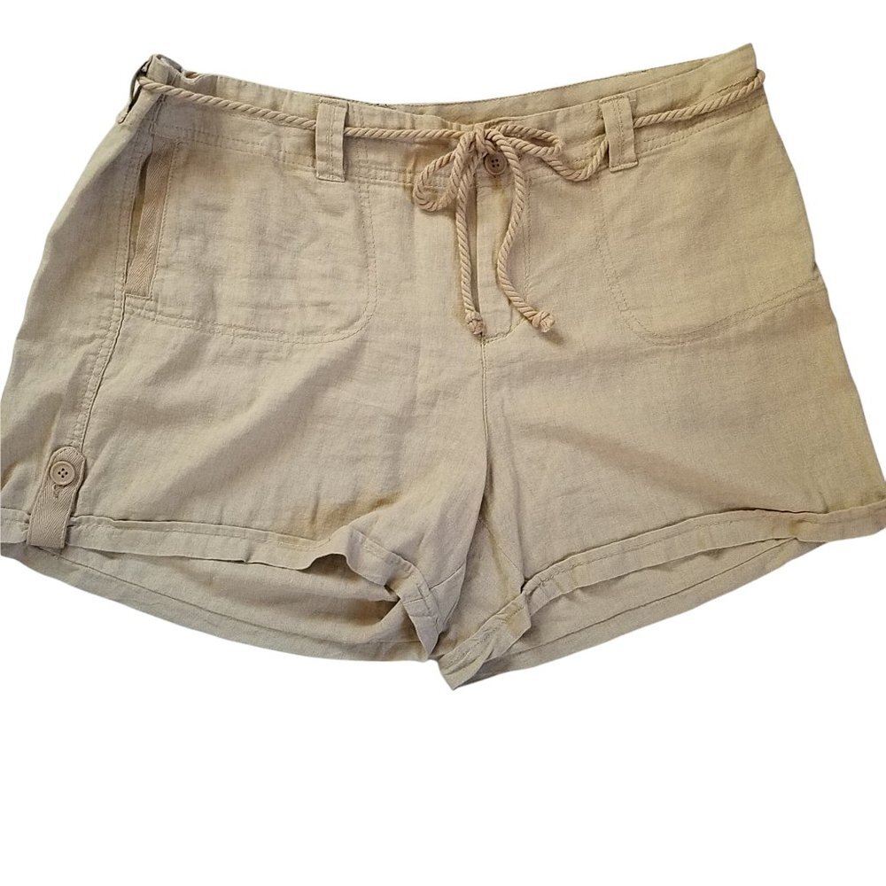 Dollhouse Sienna Linen Blend Preppy Boyfriend Shorts‎ Size 14